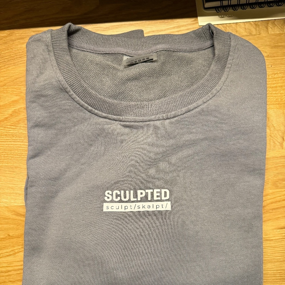 Sculpted Megàlo 3/5 Sleeve Crewneck Gray -XL